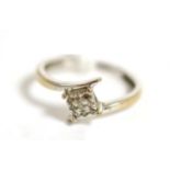 A 9ct white gold diamond cluster ring, total estimated diamond weight 0.10 carat approximately,