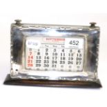 Silver mounted desk calendar