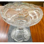 A cut glass pedestal bowl