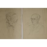 Edith Lawrence (1890-1973) Portrait of a man, head and shoulders, in profile Pencil, together with