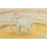 Dame Laura Knight RA, RWS, RE, RWA, PSWA, DBE (1877-1970) Study of an elephant in a circus ring