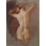 Neil Forster (b.1940) Study of a kneeling female nude from behind Signed, pastel, 37.5cm by 27.5cm