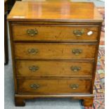 George III style mahogany four height chest of drawers of small proportions