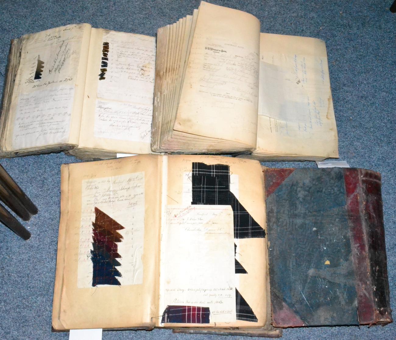 ~ Viewing essential Textile samples: A collection of five textile sample/order books, late 19th /