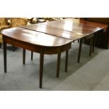 A George III mahogany D end dining table, 282cm extended