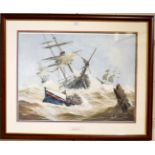 Don Micklethwaite, The Great Gale, Bridlington Bay, gouache, signed below mount Slipped in the