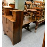 Table with two drawers, single chair, 1930's cabinet, small coffee table and a Lloyd Loom clothes