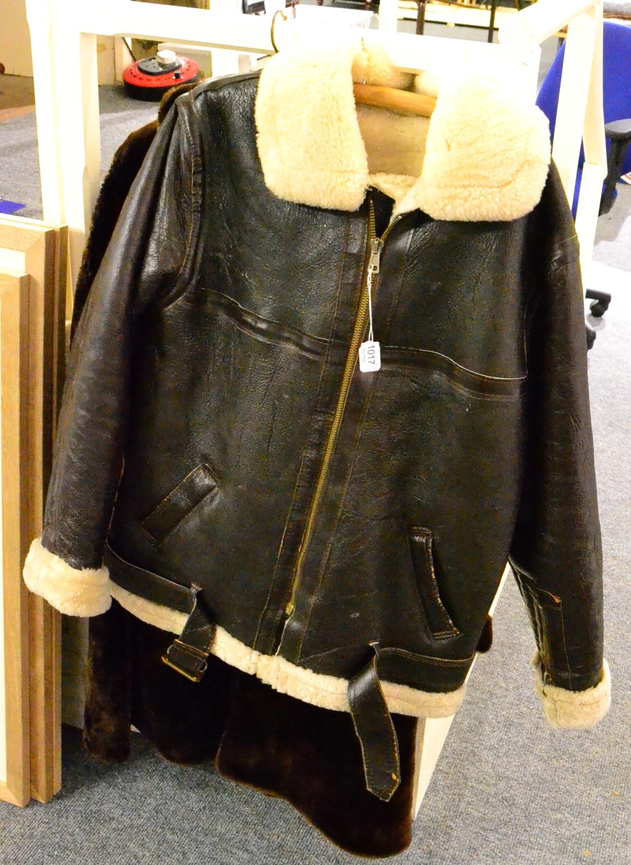 Sheepskin flying jacket, beaver lamb coat and fur stole (3)