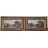 Pair of Victorian oils, riverscapes, in gilt frames