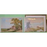 Clem (ent) Lambert (19/20th century) a pair of watercolours, rural Sussex scenes, signed (2)