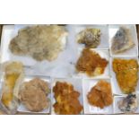 Ten Mineral Specimens From North Yorkshire, including Fluorites invested with Smithsonite and a