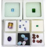 A Quantity of Loose Gemstones, including an ametrine, an aquamarine, a chrome diopside, an amethyst,