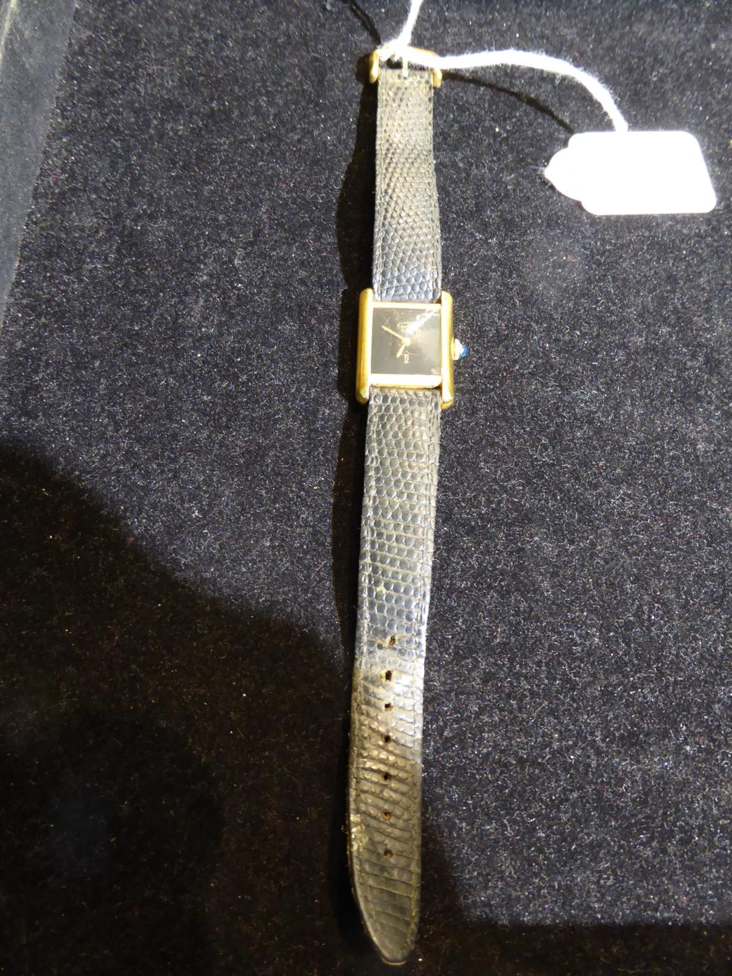 A silver and plated Must de Cartier wristwatch, with original paperwork - Image 4 of 4