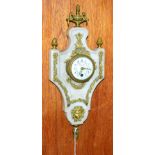A marble and gilt metal mounted wall timepiece, circa 1910, scroll, floral, acorn and mask gilt
