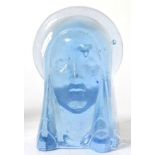 A Bermondsey pressed glass bust of Madonna by Guy Underwood with acid etched signature