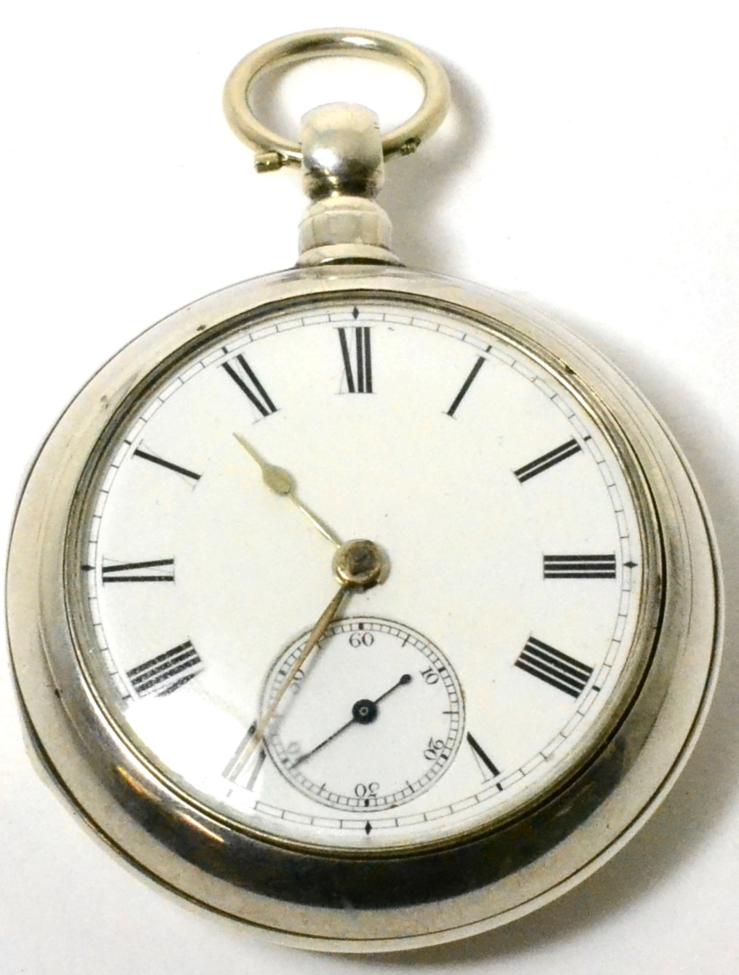 A silver pair cased pocket watch