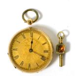 A 19th century pocket watch, the case stamped 'K14'