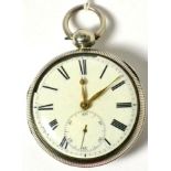 A silver pocket watch, signed Jno Crofts, Charterhouse Sque, London, 19th century, lever movement