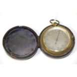 Pocket barometer/altimeter no makers mark with rotating outer dial, 1.75'', 4.5cm diameter in