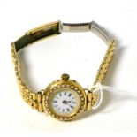 A Continental 14K lady's wristwatch with enamel dial