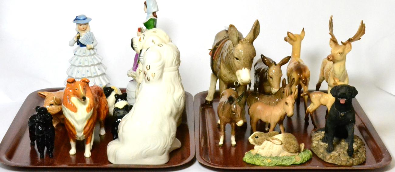 Beswick Animals Including: 'Stag Standing', model No. 981, 'Doe', model No. 999A and 'Fawn',