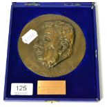 Leo Solomon (20th century) head profile study of L S Lowry medallion, no 116/300, cast by The Morris