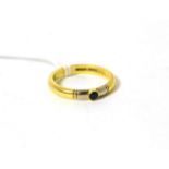 An 18ct gold sapphire ring by Robert FeatherFinger size N1/2, 3.9g gross