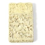 A Chinese carved ivory card case, late 19th century