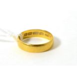 A 22ct gold band ring, finger size S 3.8g
