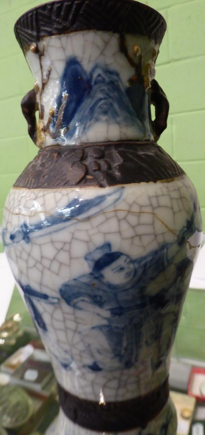 Six Chinese crackle glazed vases 20th century. Each with firing flaws. - Image 2 of 9