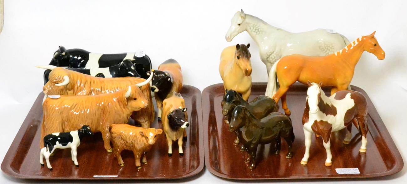 Beswick Horses Including: 'Huntsman's Horse', model No. 1484, palomino gloss, 'Pinto Pony', model