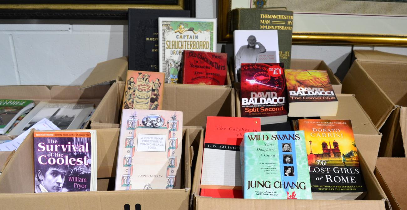 Nine boxes of miscellaneous books, including Yorkshire/Dales interest (qty)