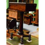 A Regency mahogany caddy on stand