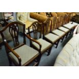 Victorian mahogany framed button back open armchair