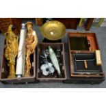 Odeon gramophone; Olympia typewriter, cased; oriental scroll; Salter vintage kitchen scales;