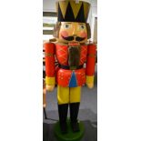 A full size wooden soldier from the Nutcracker, made in Germany, previously displayed at Christmas