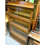 An oak sectional bookcase