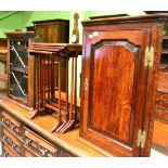 Two oak corner cupboards