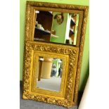 Two gilt framed rectangular wall mirrors