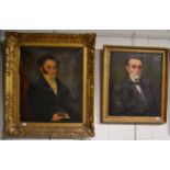 Two 20th century portraits of gentleman both oil on canvas in gilt frames