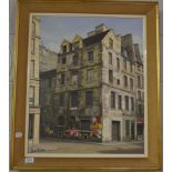 A 20th century French street scene oil on canvas signed