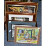 Linda Birkinshaw, Poachers Pantry, oil, together with five works on paper by the same artist