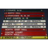 Wimbledon Signage a collection of assorted directional signs to various courts, restaurant, LTA,