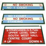 Wimbledon Wall Mounted Enamel Signage 'Staircases 1,3,5,7 etc' six part sign 39x20'', 100x50cm, No.1