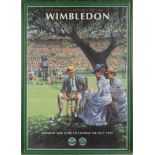 All England Lawn Tennis Club Wimbledon Championship Posters a set of 14 from 1986, 87, 89, 90, 91,