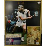 Signed Presentation Frame Bjorn Borg with signed photograph hand dedicated 'Best Wishes To Mike,