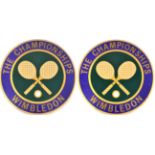 Wimbledon A Pair Of Metal Roundels 'The Championship Wimbledon' with crossed racket and ball