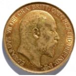 Edward VII Gold £5 1902, contact marks & minor rim imperfections, slight rev edge knock at 9 o'