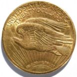 USA, Gold 20 Dollars 1925 'Double Eagle,' 33.5g, .900 gold; contact marks & rim nicks, AVF