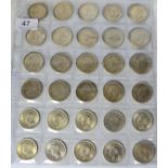 A Collection of 49 x Halfcrowns comprising: 1902 light golden tone EF, 1910, 1914 to 1920 inclusive,